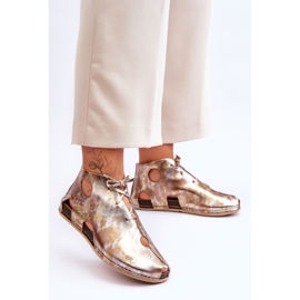 Maciejka Lagane kožne čizme 03426-42 Zlatne zlatni 2