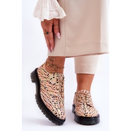 Ženske Oxford kožne cipele Maciejka 04087-18 Narančasto-crna 1