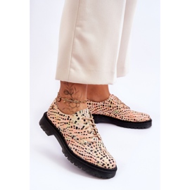 Ženske Oxford kožne cipele Maciejka 04087-18 Narančasto-crna 2