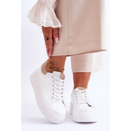 Sportske Cipele Na Masivnoj Platformi Bijelo Bež Boneti bijela 1