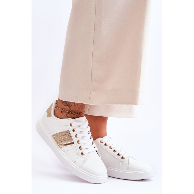 Ženske sportske cipele s mlaznicama bijelo-zlatne Axelle bijela 1