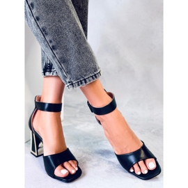 Tamara Crne sandale s geometrijskom petom crna 2