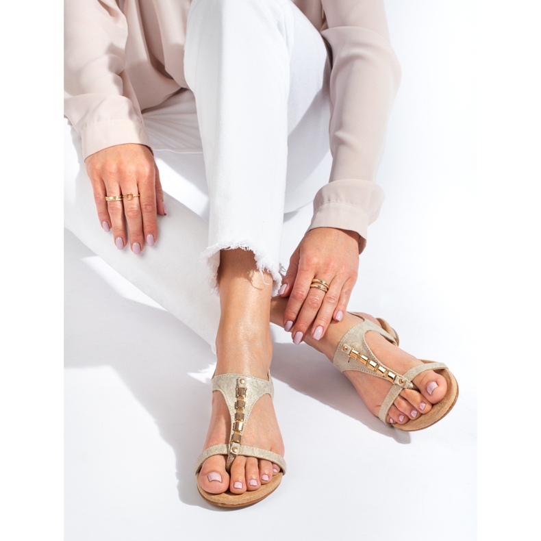 Zlatne ravne sandale Shelovet zlatni 1