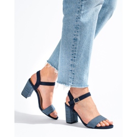 Ženske tamnoplave Shelovet sandale s ukrasnom petom plava 1