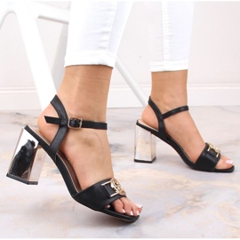 Sandale sa zrcalnom petom Filippo W PAW446A crne crno 2