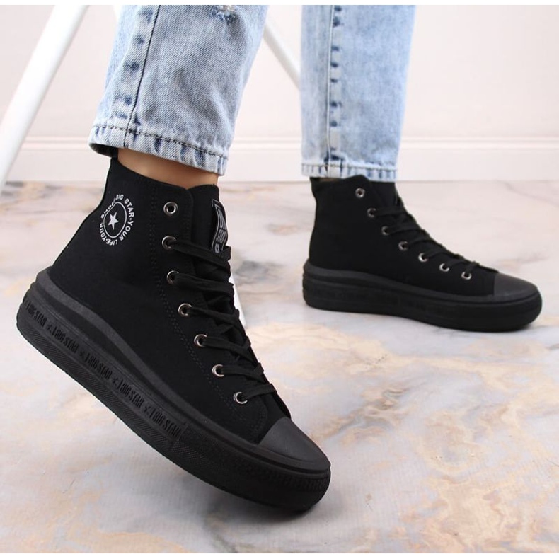 Tenisice s platformom do gležnja Big Star W INT1875A crne crno 2