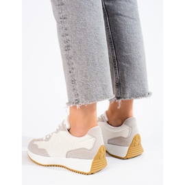 TRENDI Ležerne sportske cipele na platformi bež bijela 1