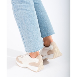 TRENDI Ležerne sportske cipele na platformi bež bijela siva 2