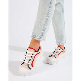 Shelovet ženske niske tenisice s platformom bež boje 1