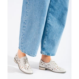 W. Potocki Ženske ažurne cipele na vezanje Potocki srebro 1