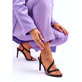 Ženski proklizavanje -u visokoj sandalama sa sjedištem sjajnih crnih crna 6