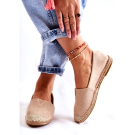 PG1 Ženske natikače espadrile od brušene kože bež boje Corry 2