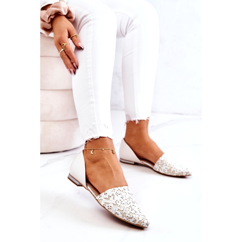 Elegantne kožne balerinke Laura Messi 1110 bež 3