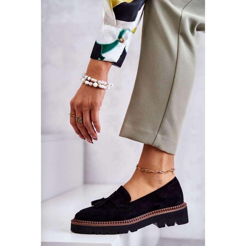 Vinceza Ženske cipele od brušene kože na crnoj Unni platformi 3