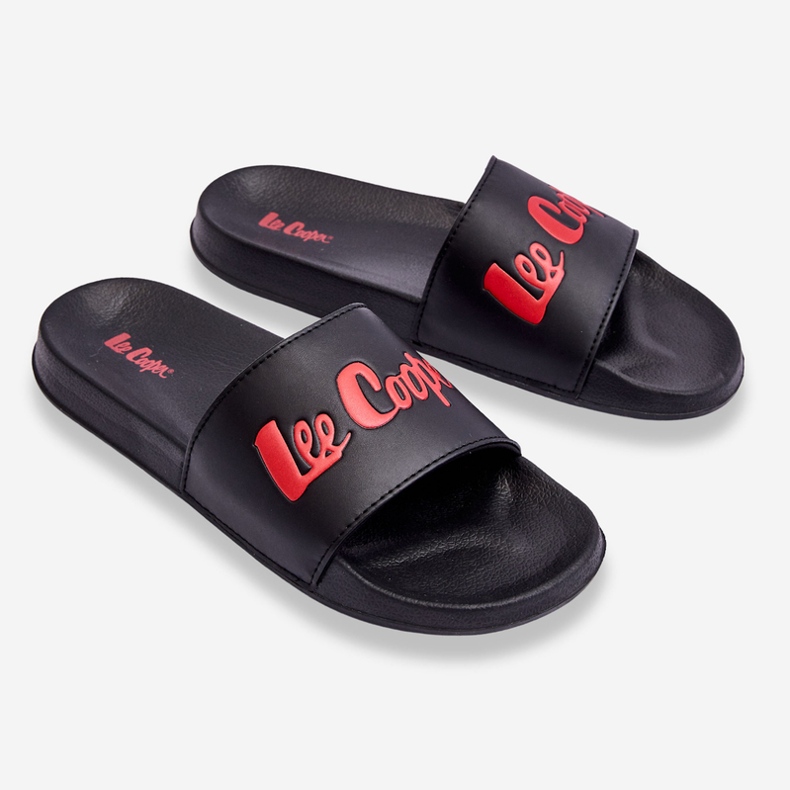 Muške lagane crno-crvene papuče Lee Cooper LCW-23-42-1730 crna 2