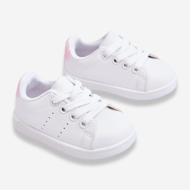 FR1 Dječje sportske cipele bijele i ružičaste sjajne bijela 2