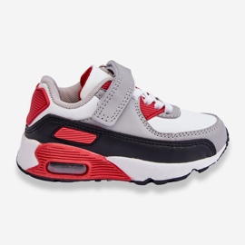 FR1 Dječje kožne sportske cipele s platformom, bijele i crvene Lori bijela 1