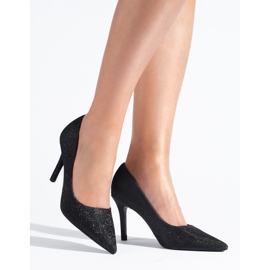 Shelovet ženske štikle crne sa šljokicama crna 1