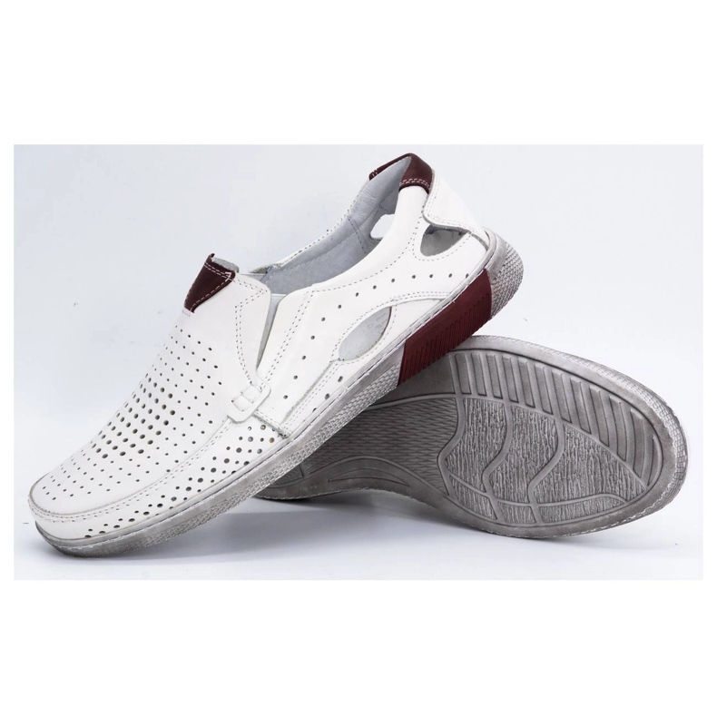 Olivier Muške ažurne kožne mokasine 937MP, bijele bijela 3