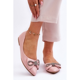 WS1 Elegantne balerinke s mašnom i jednokratnim ružičastim kamenčićima ružičasta 1