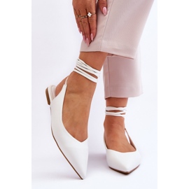 WS1 Ženske balerinke na špic na vezanje Bijele Turriso bijela 1