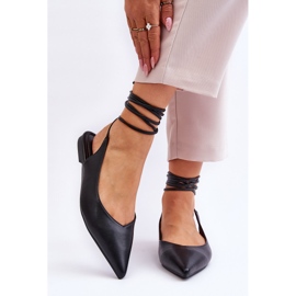 WS1 Ženske balerinke na vezanje, crne Turriso crna 1