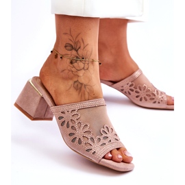 S.Barski Ženske potpetice s mrežicom i cirkonima S. Barski KV-612-1 bež 1