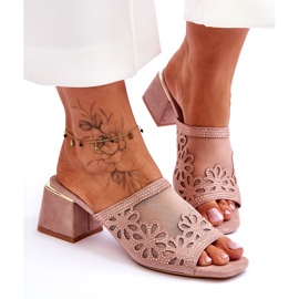 S.Barski Ženske potpetice s mrežicom i cirkonima S. Barski KV-612-1 bež 2