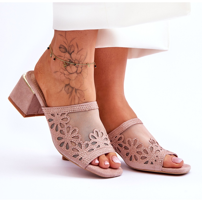 S.Barski Ženske potpetice s mrežicom i cirkonima S. Barski KV-612-1 bež 6