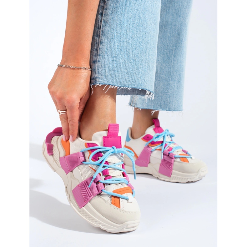 Ženske raznobojne tenisice na debelom potplatu Shelovet bijela 1