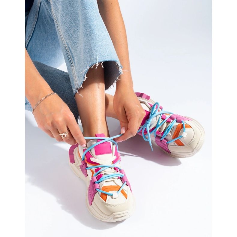 Ženske raznobojne tenisice na debelom potplatu Shelovet bijela 2